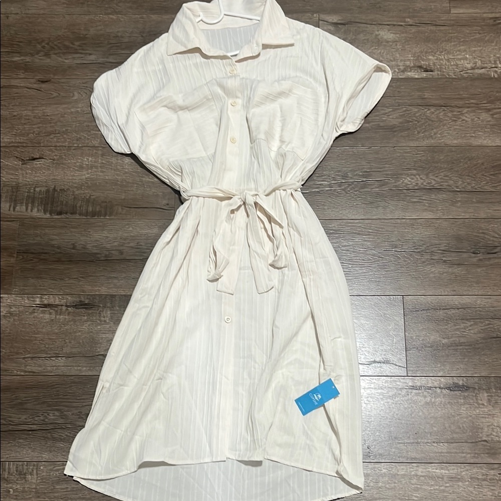 Elegant Cream CUPSHE Shirt Dress